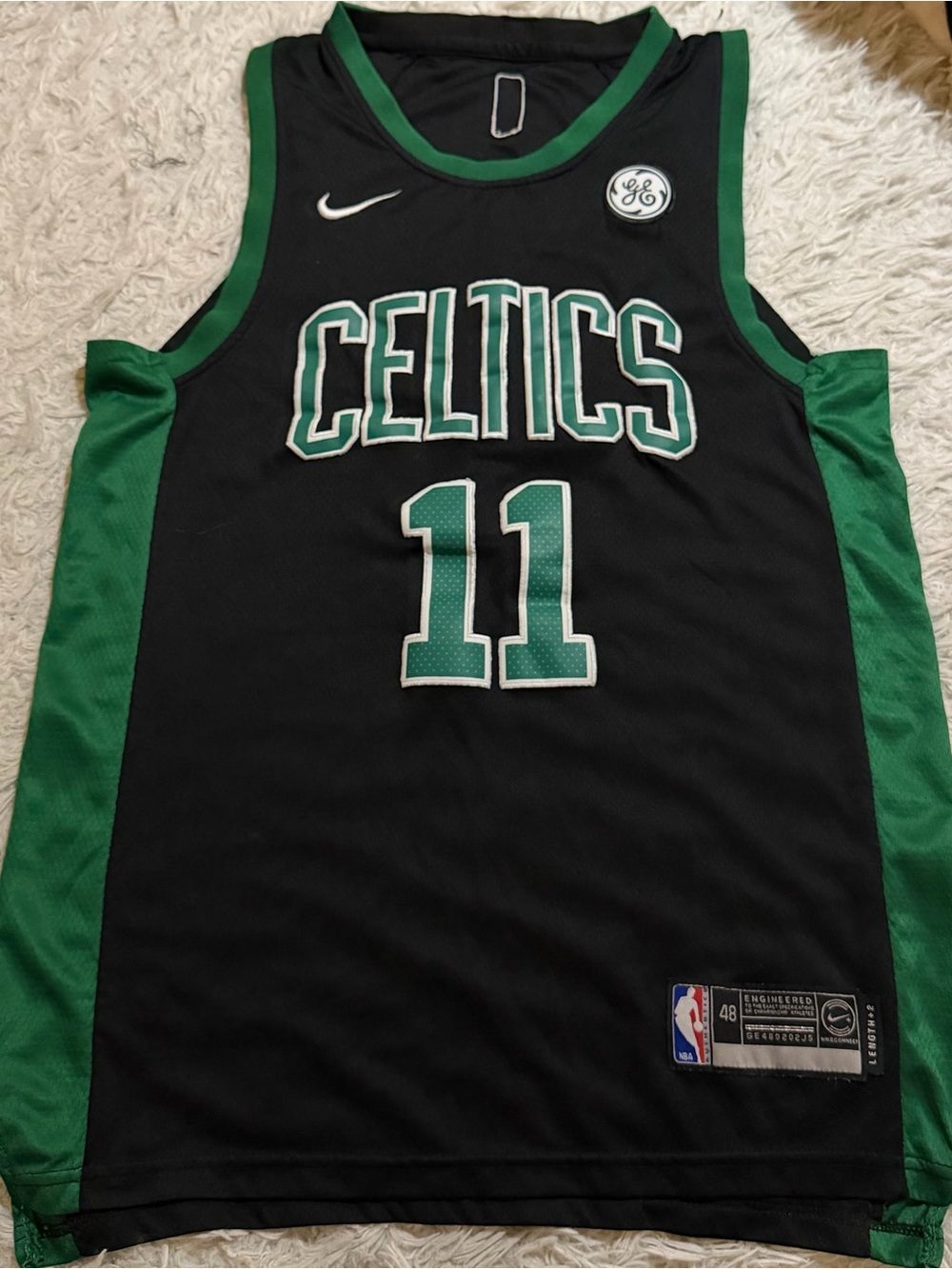 NBA Black and Green Basketball Jersey Patch Detail